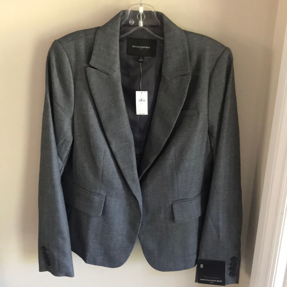 NWT! Banana Republic Women’s Dark Gray blazer single button - Picture 1 of 6